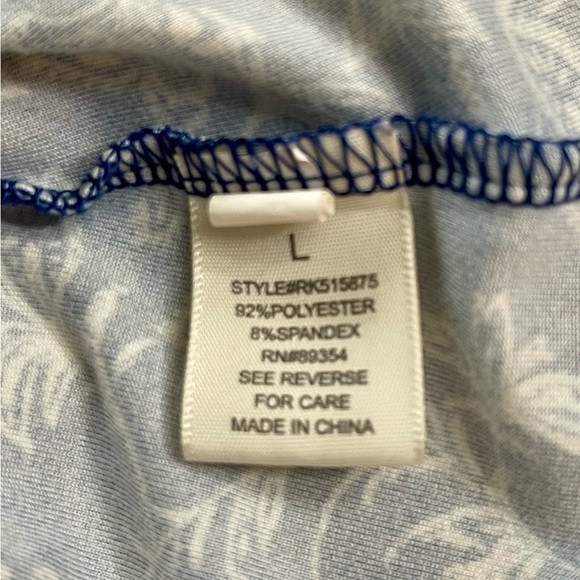 ULTRA FLIRT, WOMENS, NAVY BLUE WITH WHITE PRINT, SLEEVELESS, MINI DRESS. SIZE L - Picture 5 of 5